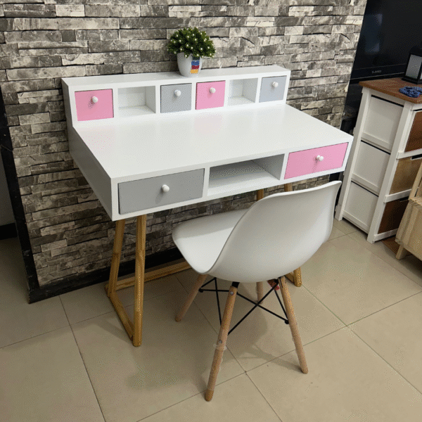 ESCRITORIO ESTANTE C/ BASE DE MADERA